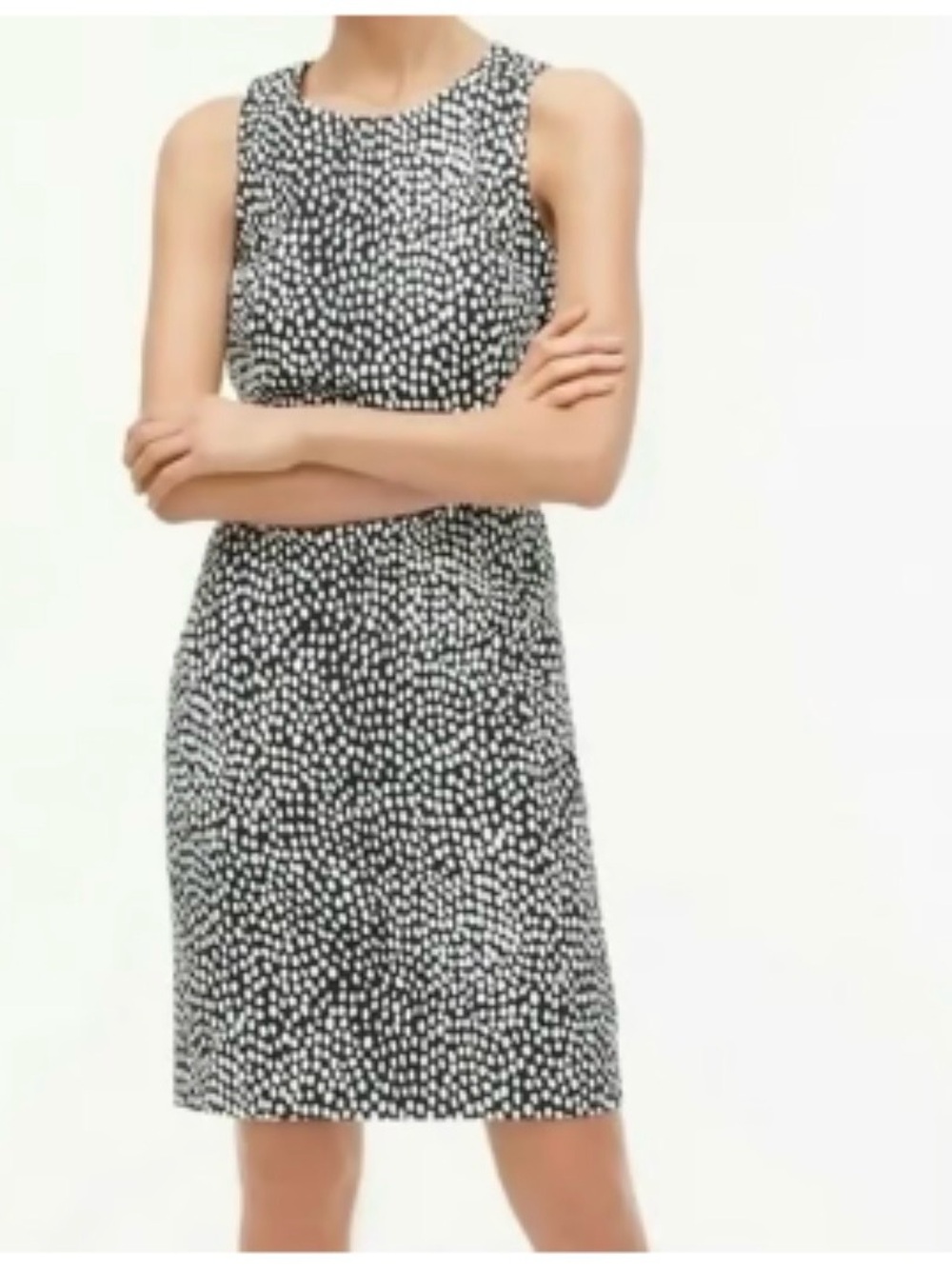J. CREW Basketweave Women’s Navy White Oncilla Sheath Cotton Mini Dress Size 8